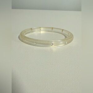 Lucite Bangle With Crystals